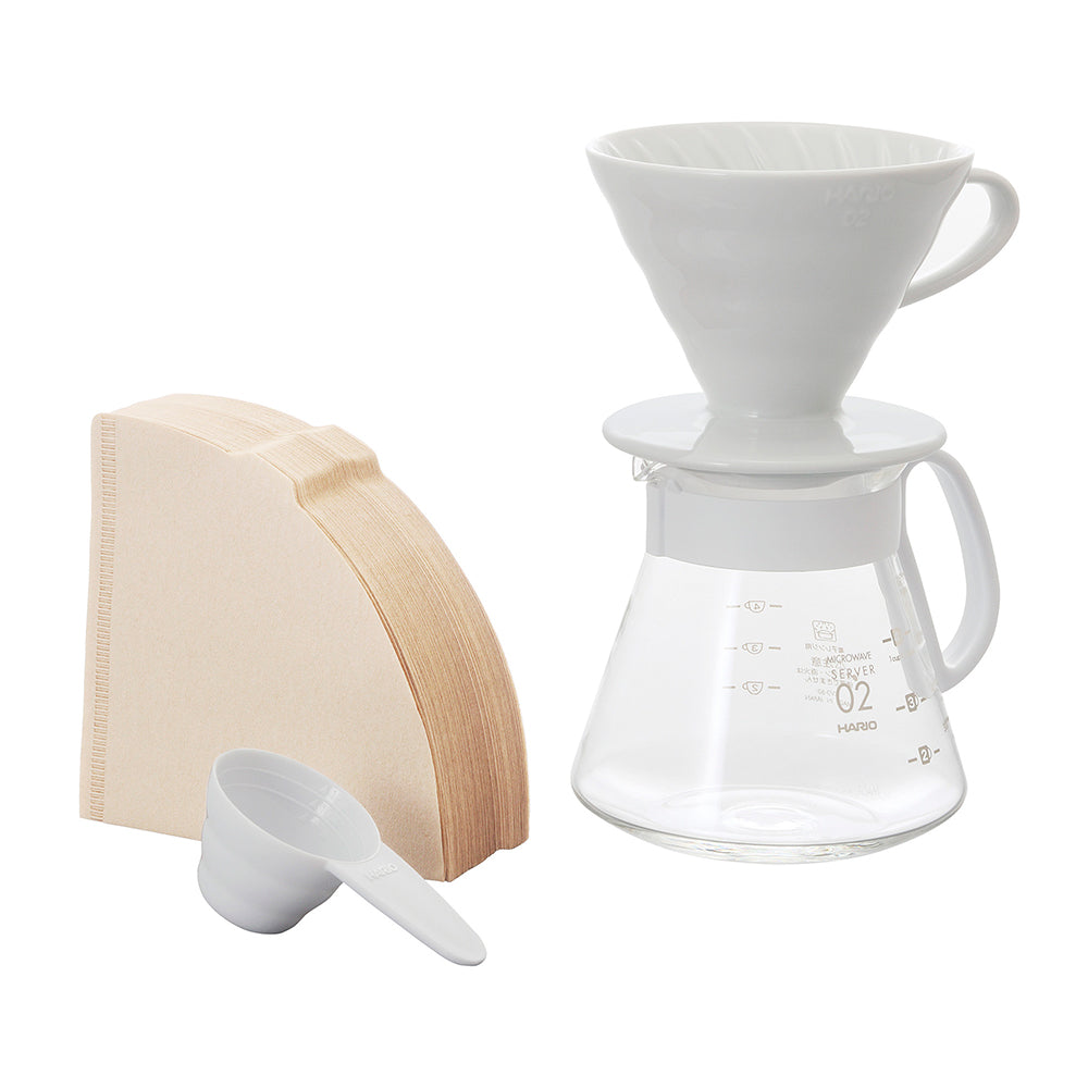 Hario V60 Ceramic Coffee Maker Kit Size 02 White